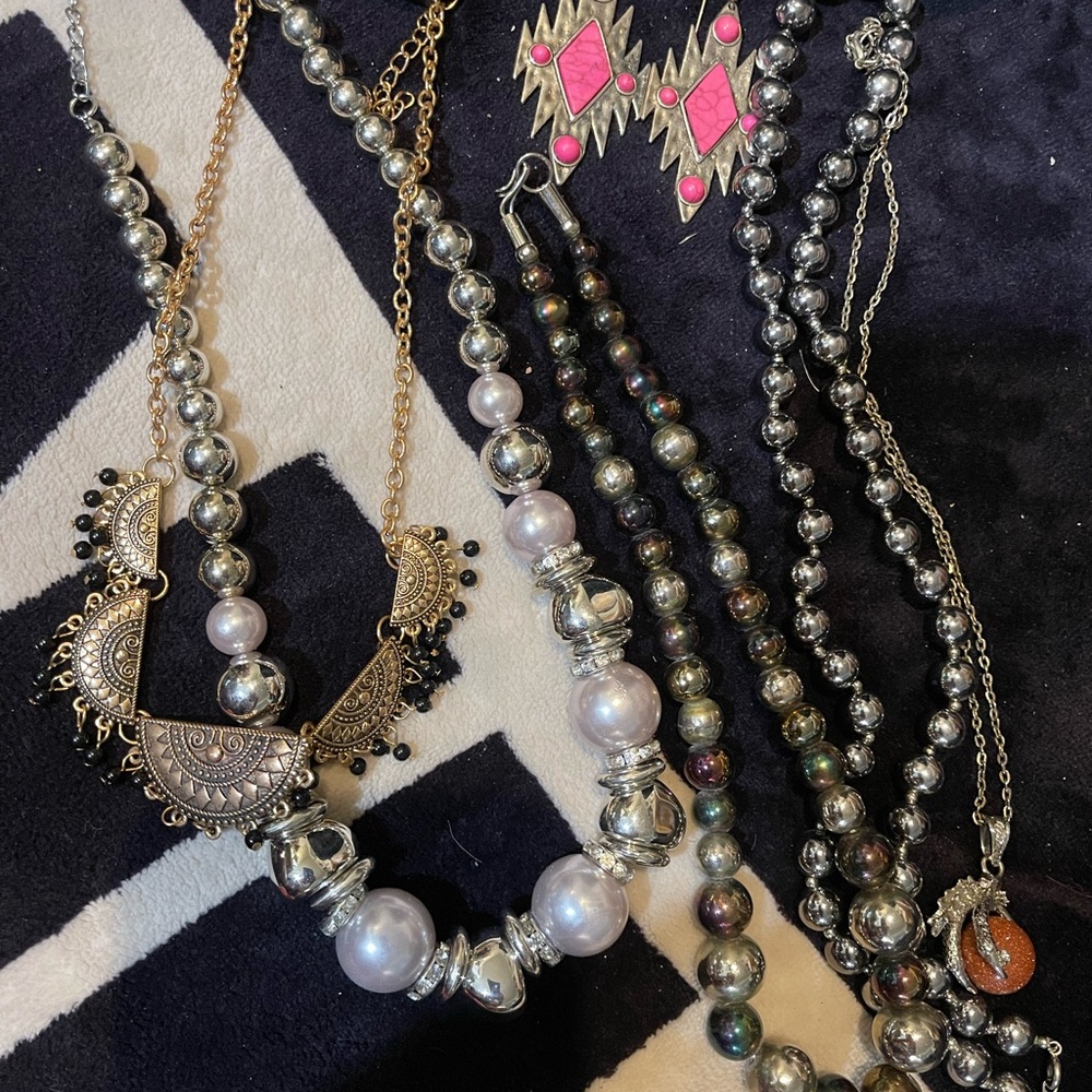 Elegant Silver and Gold Necklace Sets